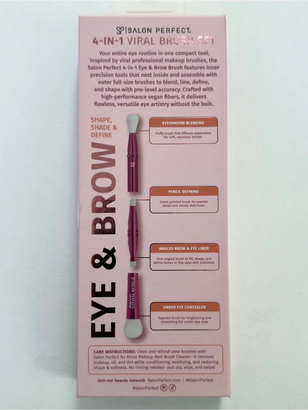 Salon Perfect 4-in-1 Viral Eye and Brow Brushes. Brand New! 4 Brushes. NEW!